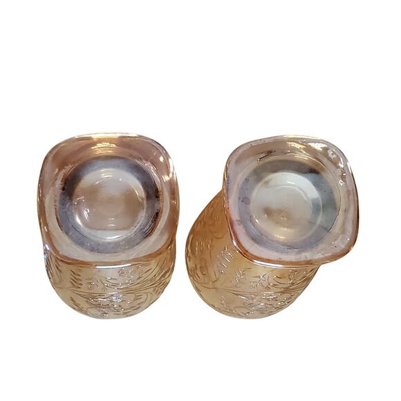 Vintage Jeanette Carnival Glass Tumbler Floragold Louisa 10 oz 5.25" Iridescent - Picture 6 of 8